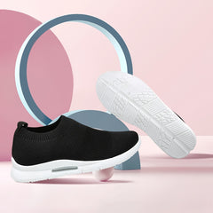 Breathable Knitting Slip On Sneakers Thick Sole Running Shoes