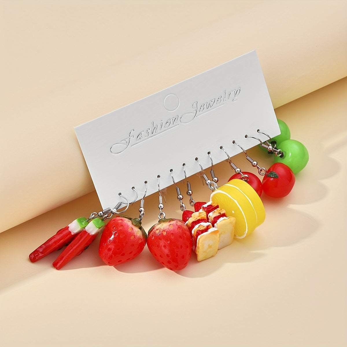 12 Pairs Funny Fruit Cake Dangle Drop Earrings For Girls