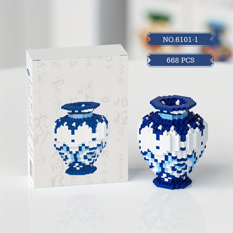 Flower Vase Building Blocks Desktop Decor Christmas Gift Floral Theme