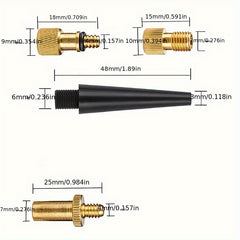 9pcs Bike Valve Adapter Converter Pump Needle Set