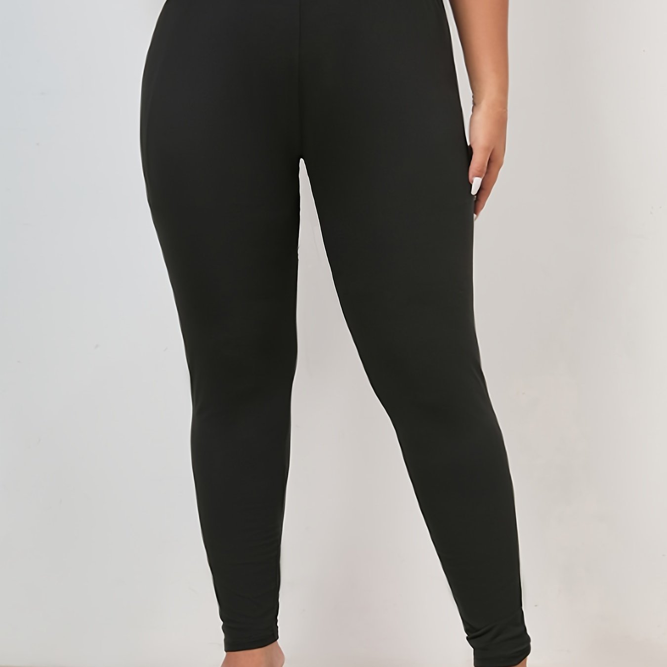 Basic Leggings Wide Waistband High Rise Slim Fit Leggin
