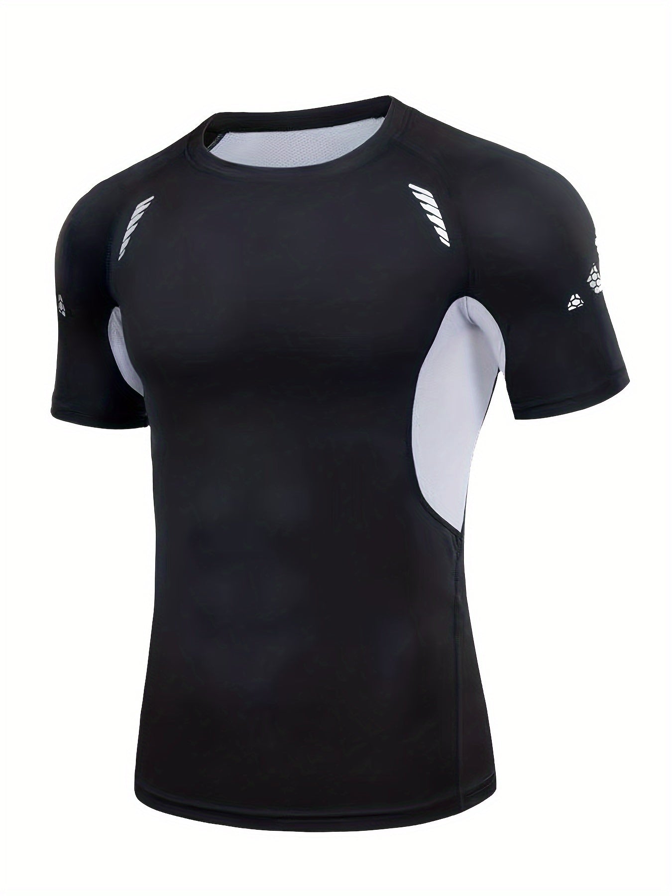 Men's Compression Shirt High Stretch Short Sleeve Top for Outdoor Fitness