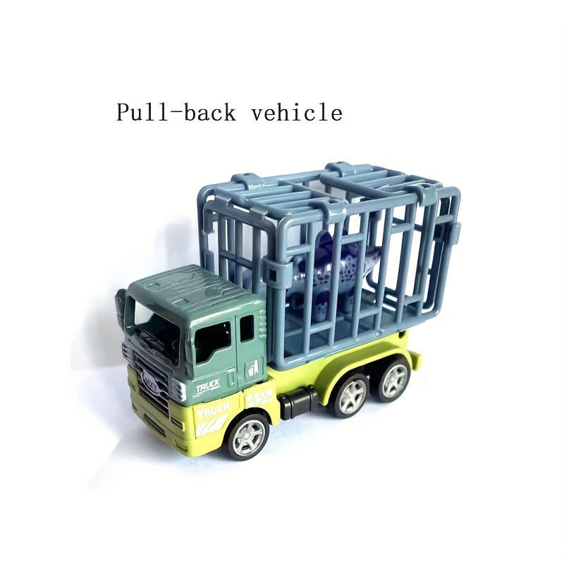 Alloy Pull back Dinosaur Car Toy Simulation Car Model Engineering Car