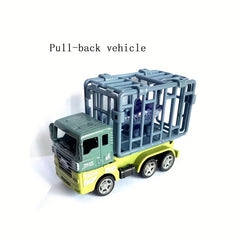 Alloy Pull back Dinosaur Car Toy Simulation Car Model Engineering Car