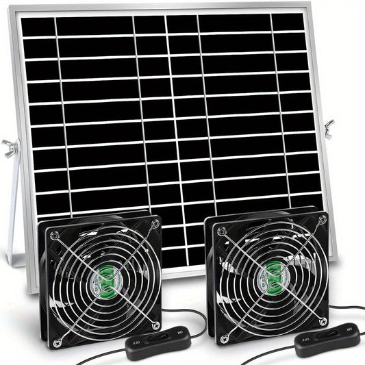 20W Solar Whole House Fan for Pet Homes IPX7 Waterproof with On/Off Switch Cable