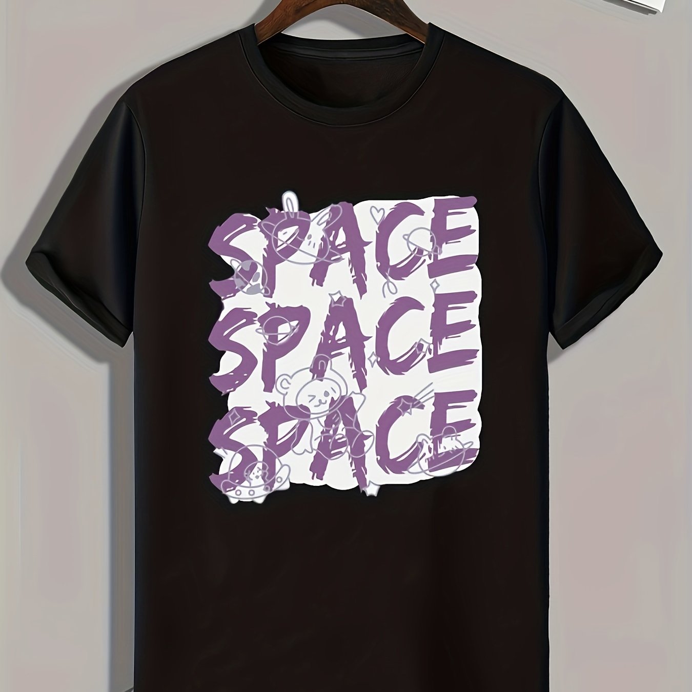 SPACE Print Men's Graphic T shirt Casual Comfy Tees For Summer Mens Clothing