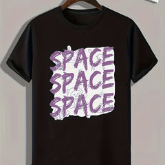 SPACE Print Men's Graphic T shirt Casual Comfy Tees For Summer Mens Clothing