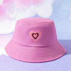 Candy Heart Print Bucket Hat Casual Sun Hat Women's Fisherman Cap