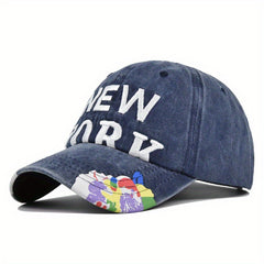 YORK Retro 3D Embroidered Baseball Cap Patch Duck Tongue Cap