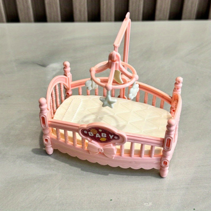 Dolls House Cradle Bed Furniture DIY Room Accessories Decoration