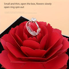 Romantic Rose Rotating Ring Box Proposal Jewelry Packaging Merry Christmas