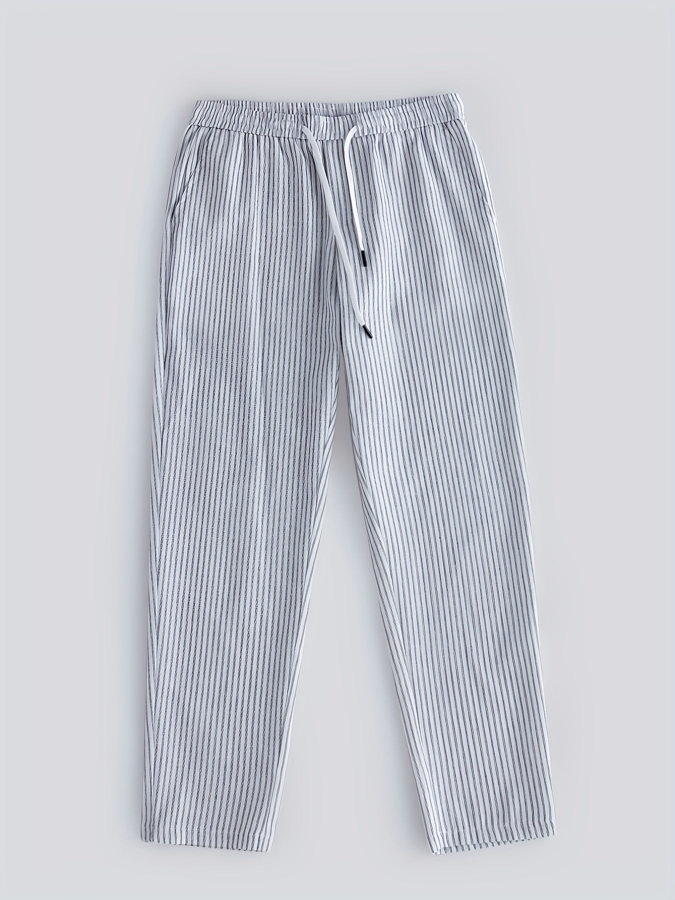 Loose Fit Striped Sweatpants Men's Drawstring Casual Pants