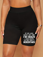 Graphic Print High Rise Biker Shorts