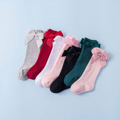 Baby Girls Princess Socks Bow Knee High Socks For Newborn Infants Toddlers