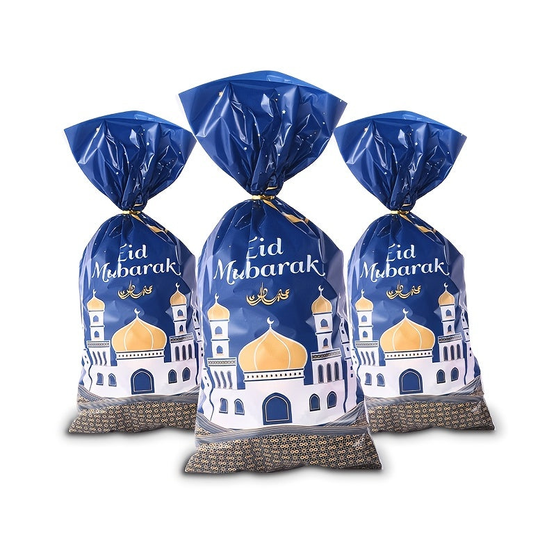 50pcs Eid Mubarak Plastic Candy Gift Bags Ramadan Decor
