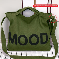 Vintage Canvas Tote Bag Gym Bag Letter Graphic Handbag