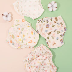 Waterproof Fabric Floral Diaper Pockets Training Pants