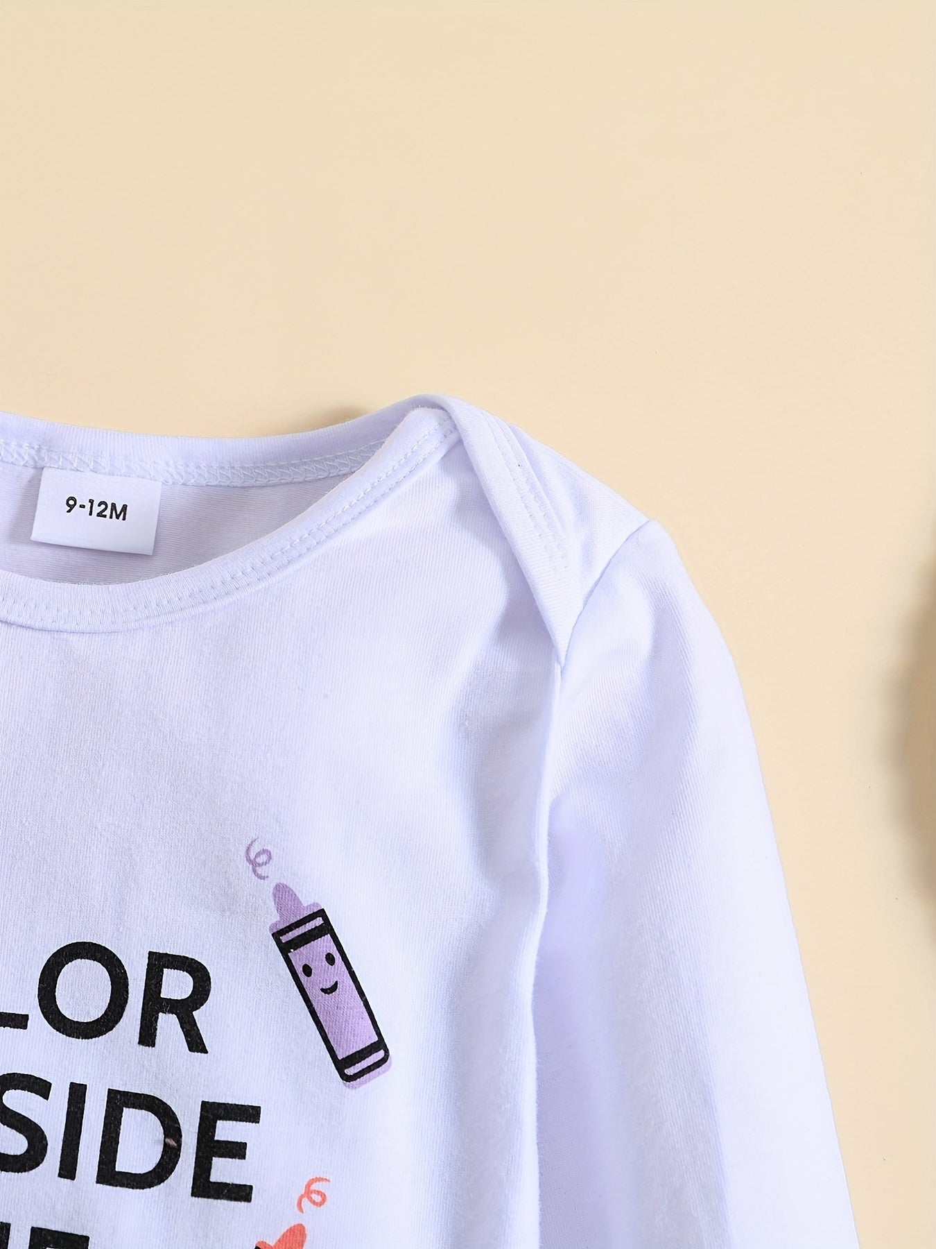 Baby Boy Casual Cotton Romper OUTSIDE THE LINES Long Sleeve Jumpsuit