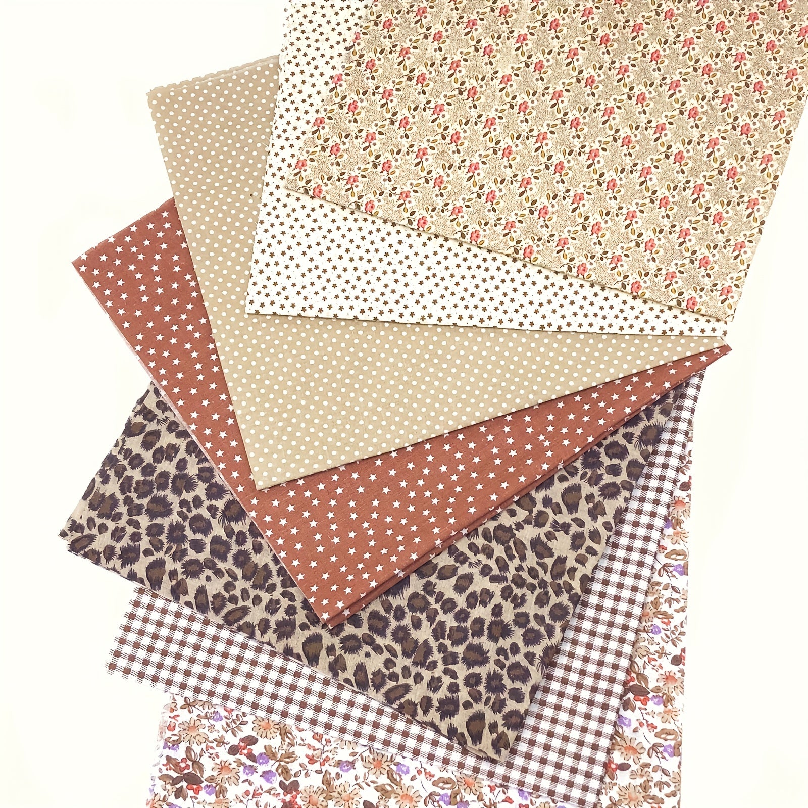 7pcs 49 78 49 Coffee Series Floral Cotton Fabric Quilting Patchwork Fabric