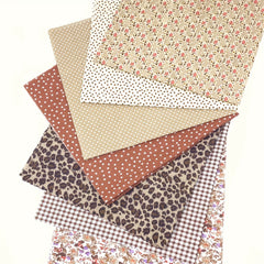 7pcs 49 78 49 Coffee Series Floral Cotton Fabric Quilting Patchwork Fabric