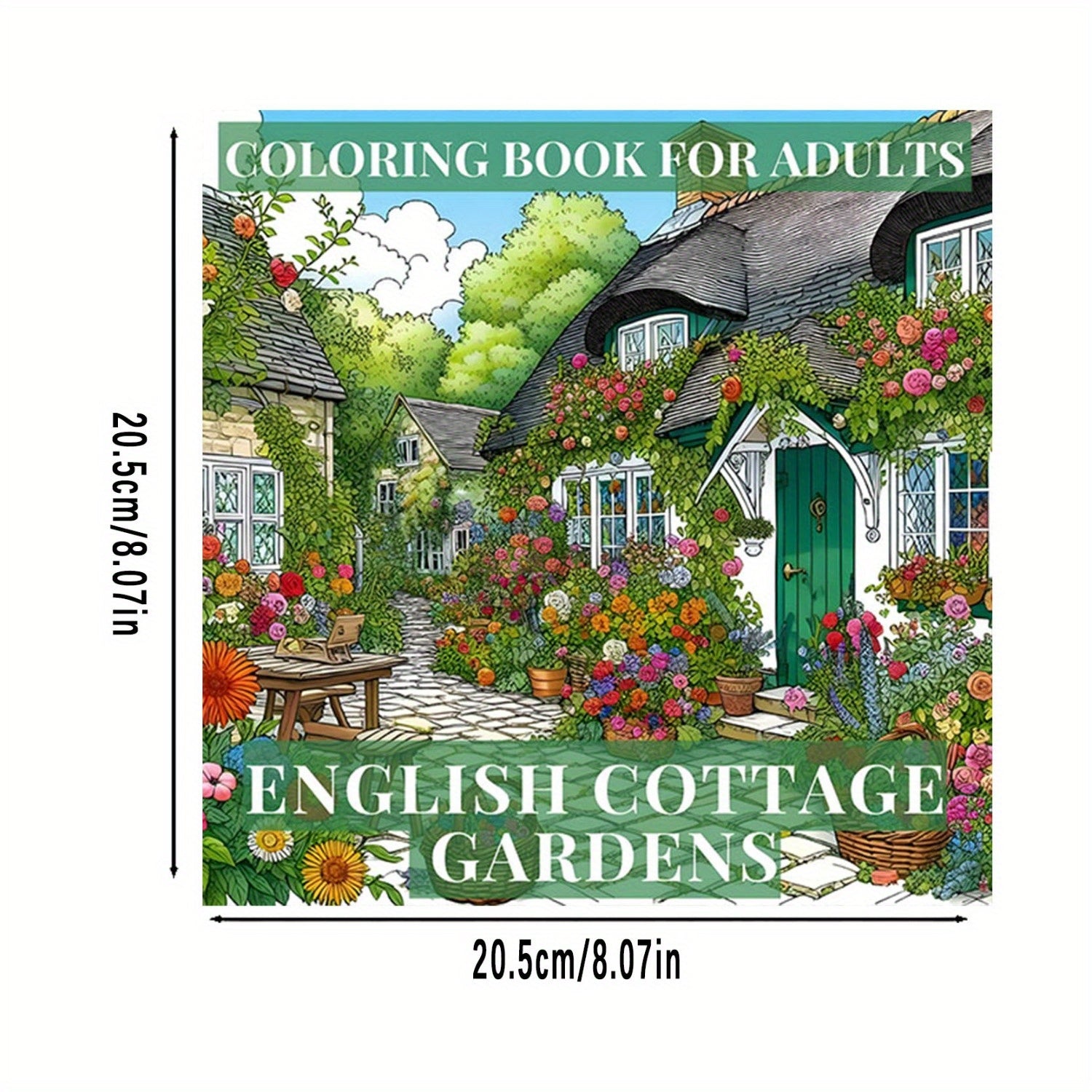 Whimsical English Garden Coloring Book - 22 Pages of Relaxing Illustrations