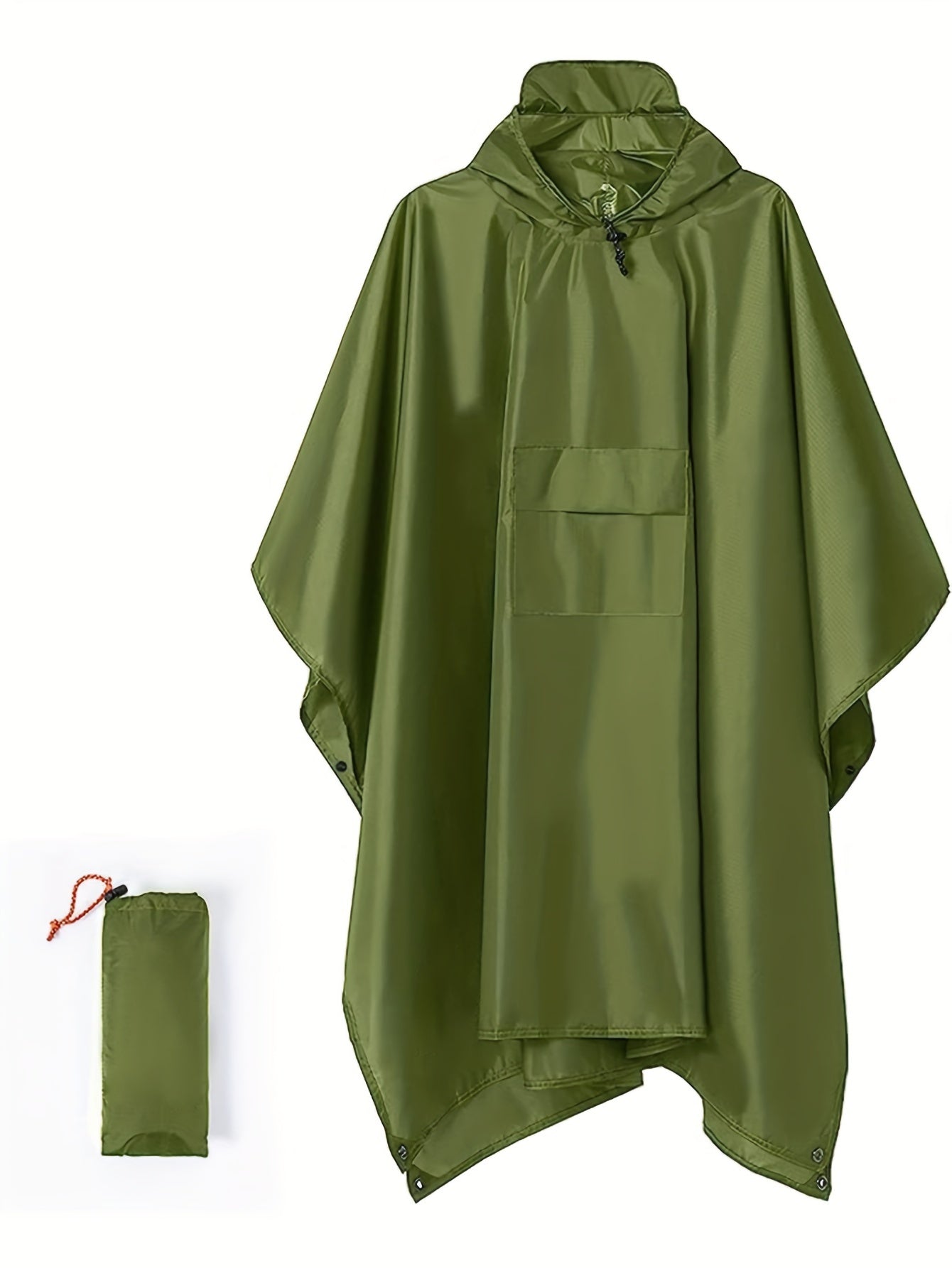 Men's Casual Hooded Raincoat Waterproof Rain Poncho for Outdoor Activities