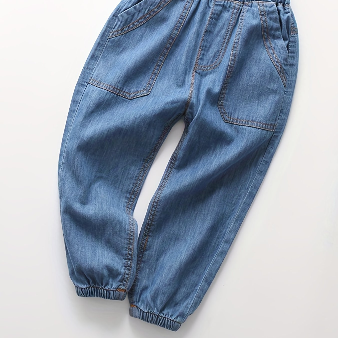Boys Casual Denim Jeans Elastic Waist