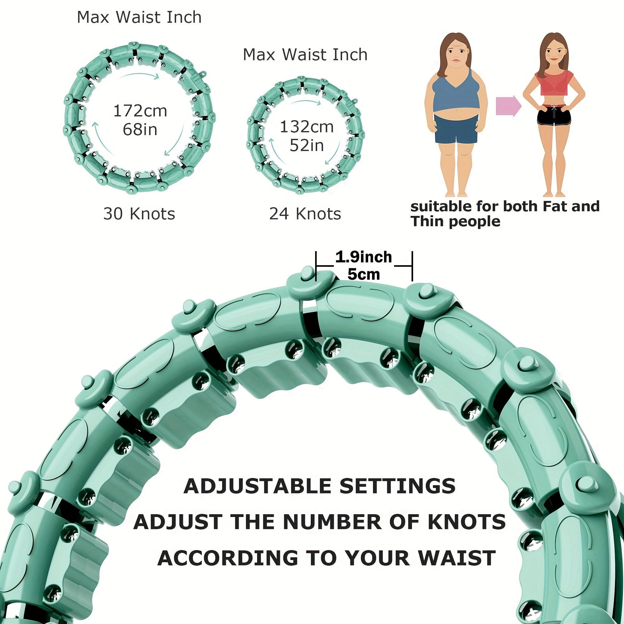 Adjustable Smart Fitness Hoop for Weight Loss
