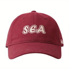 SEA Embroidery Red Baseball Cap Unisex Lightweight Sun Hat Adjustable