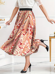 Geometric Print High Waist A line Skirt