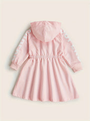 Toddler Girls' Zip Front Hooded Sweatshirt Dress
