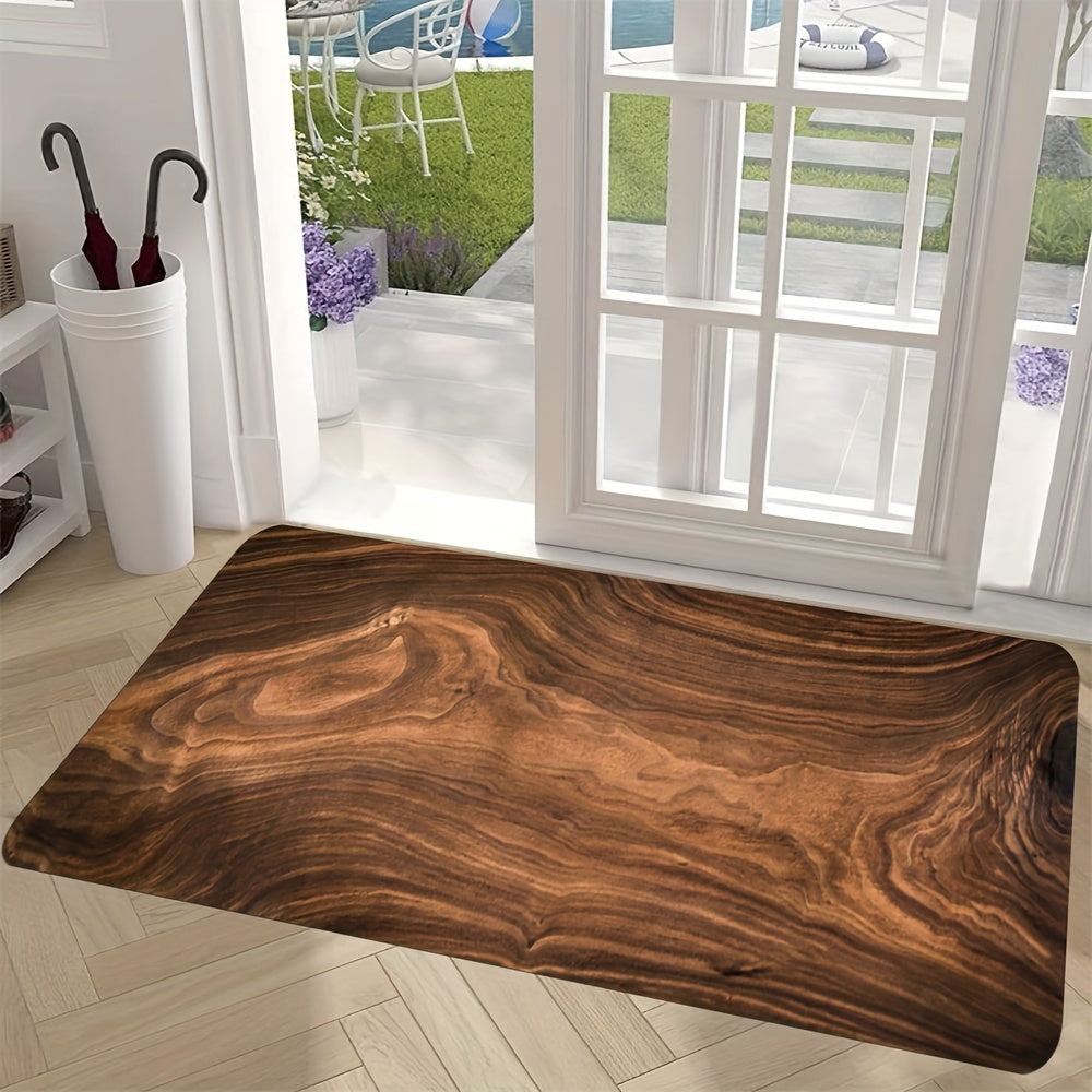 Vintage Wood Print Kitchen Rug Soft Anti Fatigue Waterproof Non Slip Mat
