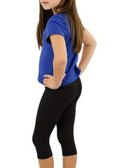 4pcs Little Girl's Cropped Leggings Modal Thin Sports Pants