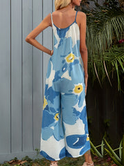 Boho Floral Wide Leg Jumpsuit for Women