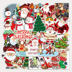 50 Christmas Doodle Stickers DIY Notebook Skateboard Water Cup Lug