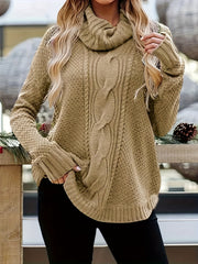 Solid Long Sleeve Turtleneck Pullover Jumper