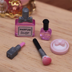 Dollhouse Mini Makeup Set Lipstick Perfume Powder Brushes DIY Mini Home Scenes