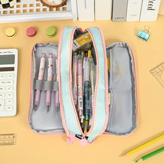Large Capacity Colorful Pencil Case for Elementary School