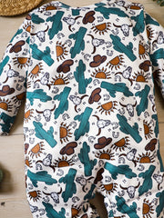Autumn Newborn Baby Jumpsuit Western Cowboy Graphic Onesie Clothes