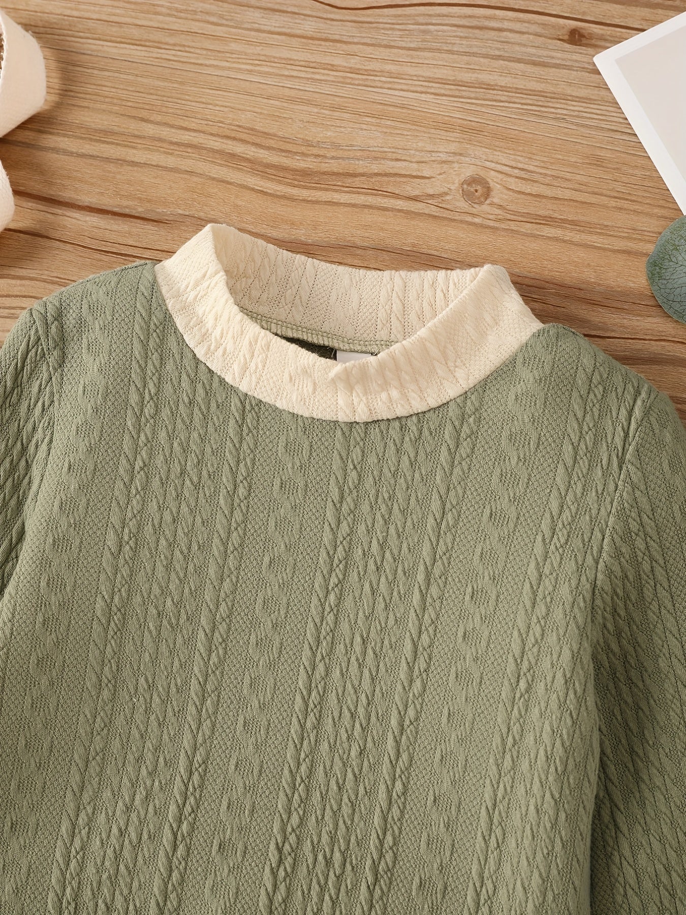Girls' Jacquard Knit Mock Neck Sweater Tops