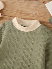 Girls' Jacquard Knit Mock Neck Sweater Tops