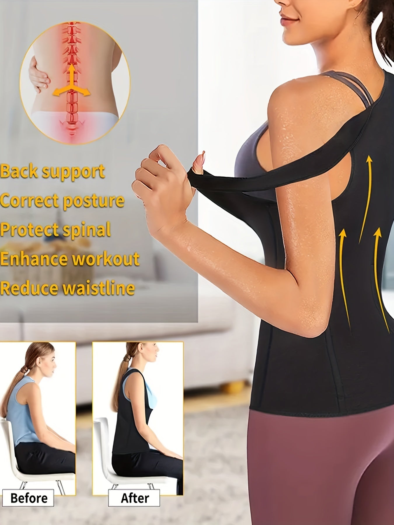 Sleeveless Sweat Sauna Vest for Workouts & Weight Loss