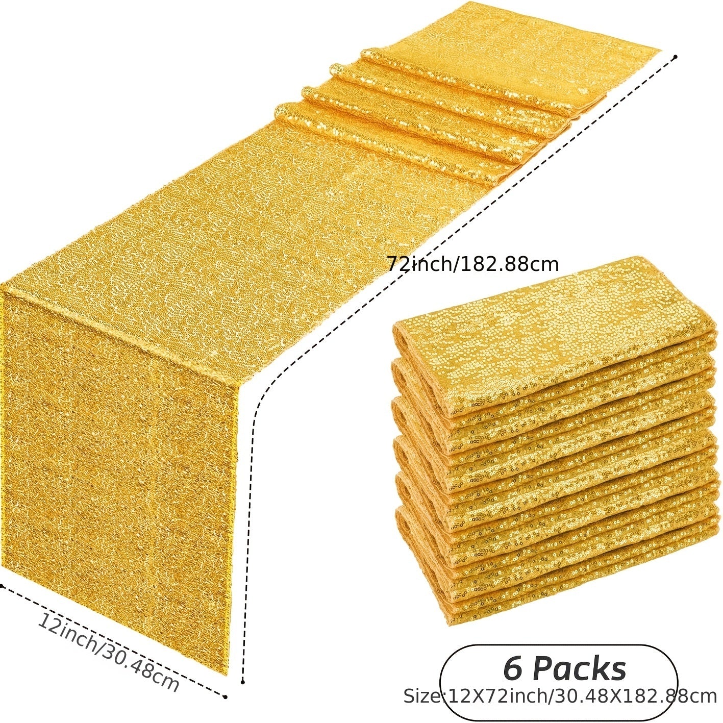 6pcs Sequin Table Runner for Party Decoration