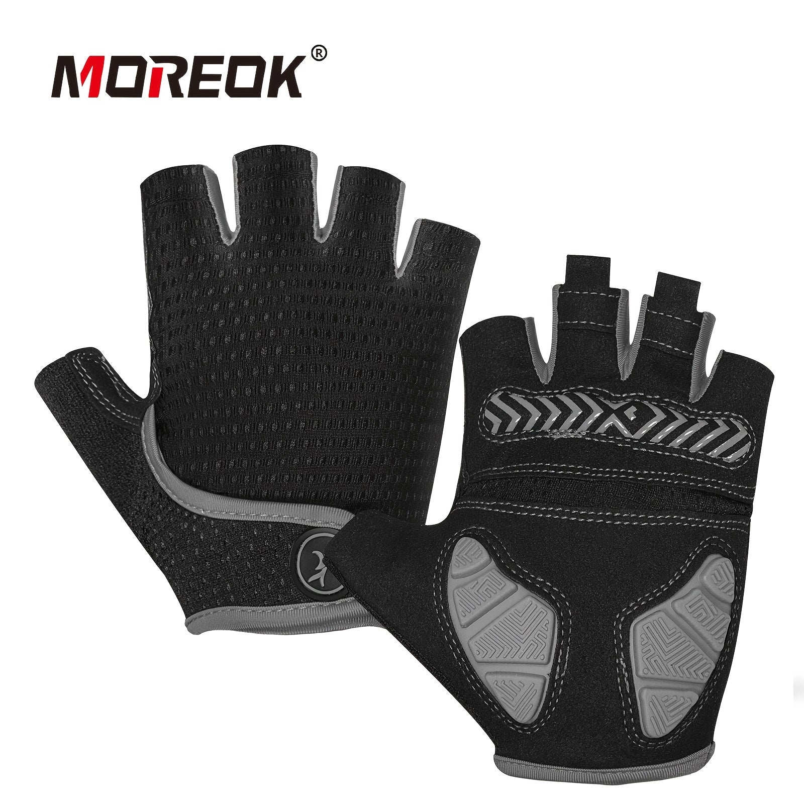 Moreok Gel Biker Gloves Comfortable Durable Cycling Gloves Gray