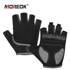 Moreok Gel Biker Gloves Comfortable Durable Cycling Gloves Gray