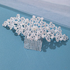 Girl's Rhinestone Flower Hair Comb, Evening Party Hairpin