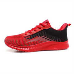Men's Striped Lightweight Running Shoes Breathable Outdoor Athletic Sneakers