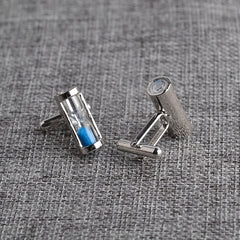 Time Hourglass Crystal Cufflinks for Men
