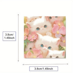48pcs Cats Pvc Animal Stickers Water Bottle Laptop Phone Bike Car Stationery