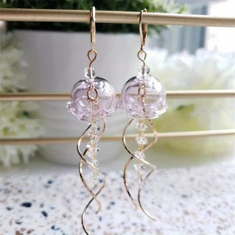 Creative Jellyfish Tassel Earrings Holiday Gift For Girls Summer Vacation